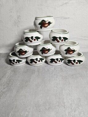 10 ~vintage Citation The Cades Cove porcelain napkin rings,  apple &  cherries